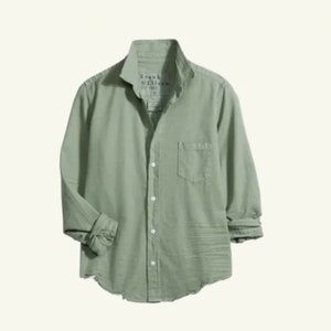 Frank & Eileen Barry Famous Denim Button Up Shirt in Army Green Size Medium